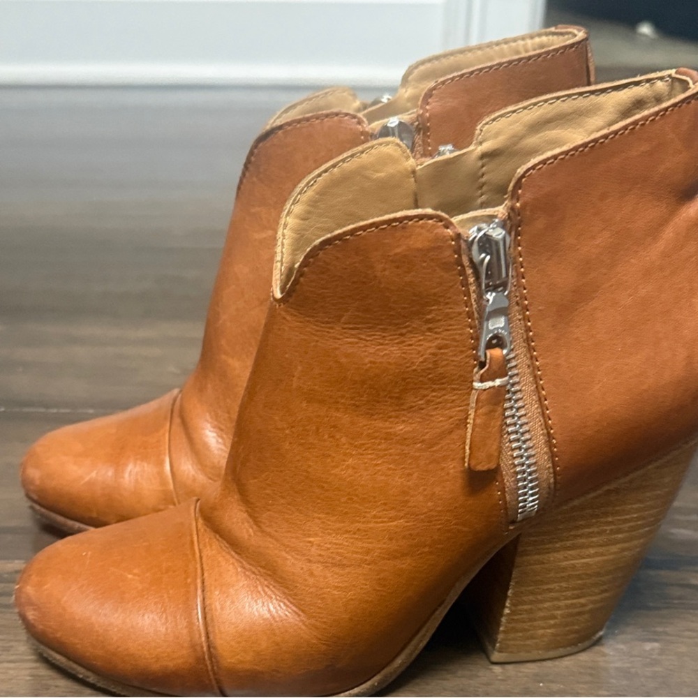 rag & bone Tan Leather Ankle Boots